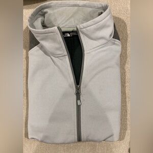 The North Face gray turtleneck thermal zip up sweater